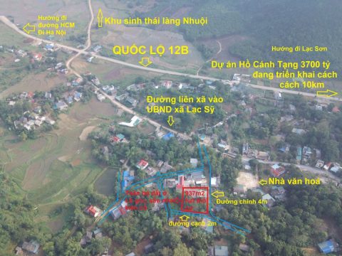 Lô đất Hoà Bình, Xóm Yên – Lạc Lương – Yên Thuỷ – Hoà Bình  S=937.1m