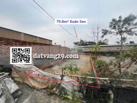 Bán đất Xuân Sen Thủy Xuân Tiên 79,8m² Giao thông thuận tiện, gần chợ và trường học