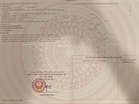 Chính chủ bán LK 1-19 DG Thùng Rặng Ngái – Quảng Bị – Chương Mỹ – Hà Nội