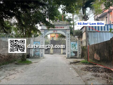 Bán đất Lam Điền,Chương Mỹ 92,5m² Đất vuông vắn, dễ thiết kế xây dựng
