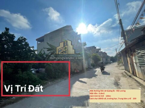 Bán đất Thổ cư tại xã Quảng Bị – Chương Mỹ – Hà Nội ,mặt đường Lương Thế Vinh  S= 127,6m2