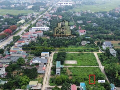 Bán đất phân lô CK2 Thuỷ Xuân Tiên – Ngay cạnh đường Quốc Lộ 21A vùng lõi đô thị vệ tinh  – S= 79,5m2