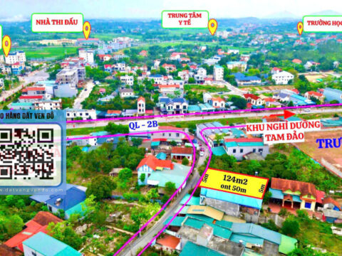 Bán Đất F0 Tam Đảo – Có 50m² Thổ Cư – Mặt Tiền 5m – Đường Nhựa To – Gần Trung Tâm!   S=124m²