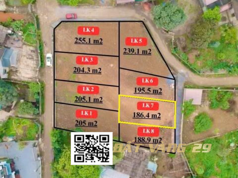 Bán đất Phân Lô Lương Sơn –  Đường thông giá rẻ LK7 S= 186.4m2
