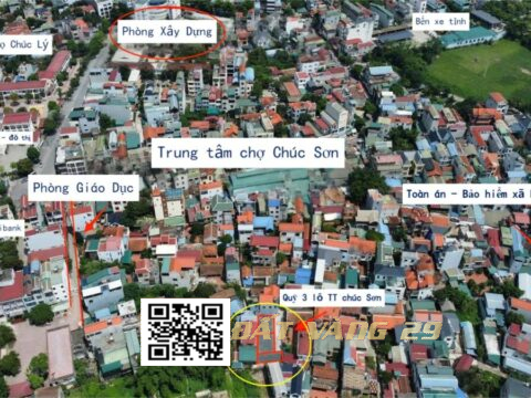 Bán đất 60m² trung tâm Thị trấn Chúc Sơn gần chợ, khu hành chính, đường ô tô vào tận nơi. Sổ đỏ chính chủ, vị trí đẹp, giá tốt đầu tư sinh lời!