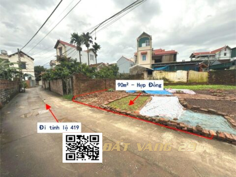 Bán Đất Xã Hợp Đồng 90m² làn 2 tỉnh lộ 419, Đường Ô Tô Tránh ô tô vào tận cửa