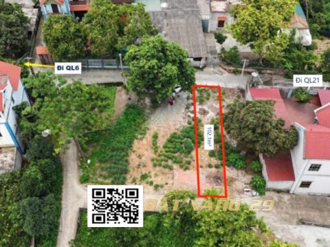 BÁN ĐẤT ĐẸP TÂN TIẾN CHƯƠNG MỸ 102,1m² – Lô đất 2 mặt đường – khu dân cư yên bình (T5)