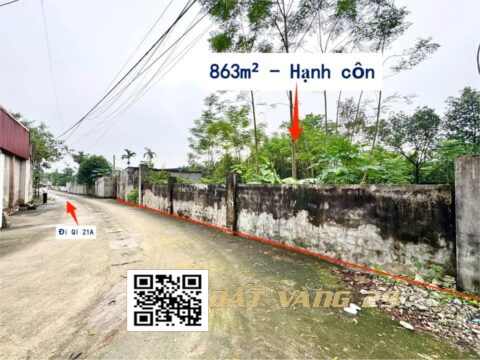 BÁN LÔ GÓC 2 MẶT TIỀN 863m² TẠI NAM PHƯƠNG TIẾN CHƯƠNG MỸ | PHÙ HỢP PHÂN LÔ HOẶC LÀM NHÀ VƯỜN