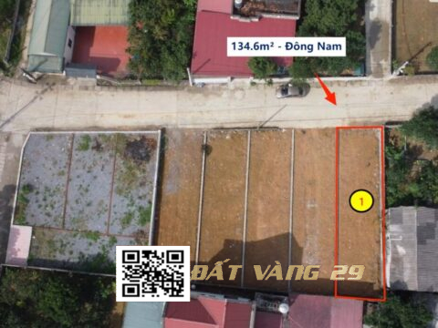 Bán đất mặt tiền trục chính Thôn Đông Nam 134.6m² – Đường rộng 7m, gần hồ văn sơn, sân golf Sky Lake LK1