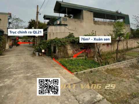 Bán đất Xuân Sen Thủy Xuân Tiên 76m² – Mặt đường rộng, ô tô tránh – giá tốt
