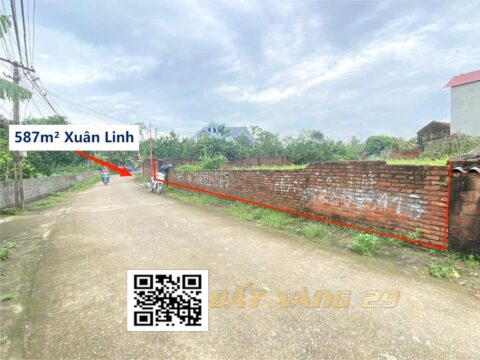 Bán Đất 587m² Tại Xuân Linh Thủy Xuân Tiên  Chương Mỹ | Đường Ô Tô – Đất Rộng Đẹp – Giá Chỉ 8,x tỷ