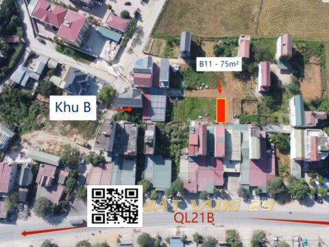 Bán Đất đẹp Chợ Cá Xuân Mai 75m² – Làn 2 QL21A – Gần Hồ Văn Sơn B11