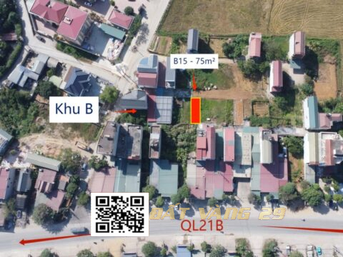 Bán đất thổ cư Xuân Mai 75m² – Ngay làn 2 QL21A – Sát UBND Xã Xuân Mai B15