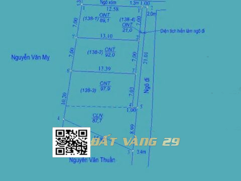 Bán đất Nam Phương Tiến Xã Xuân Mai – Bảng hàng 4 lô giá rẻ nhất khu vực
