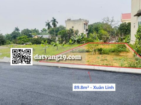 Bán Đất Phân Lô Xuân Linh Thủy Xuân Tiên 89.8m² (LK8) – Sổ đỏ chính chủ, pháp lý rõ ràng – Giá tốt