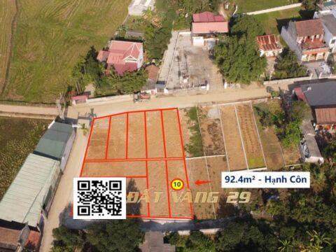 Bán Đất Thổ Cư Hạnh Côn Xuân Mai 92.4m² (LK10) – Pháp lý rõ ràng, Sổ đỏ chính chủ – Giá đầu tư