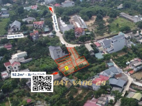 Bán Đất Phân Lô Xuân Linh Xuân Mai 92.2m² (LK5) – Vị trí đẹp, kết nối nhanh với chợ Bê Tông và QL21 – Giá tốt