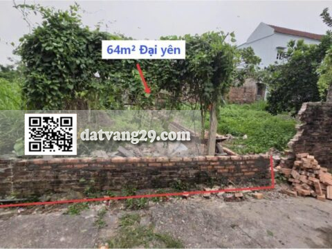 Bán đất Đoàn Kết Đại Yên 64m² Gần chợ, trường học, UBND phường