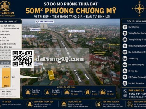 Bán Đất Tiên Sơn Phường Chương Mỹ 50m² – Trung Tâm Hành Chính – Cách Quốc Lộ 6 Vài Bước Chân
